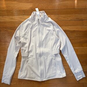 Fabletics white cream workout jacket fitted size M